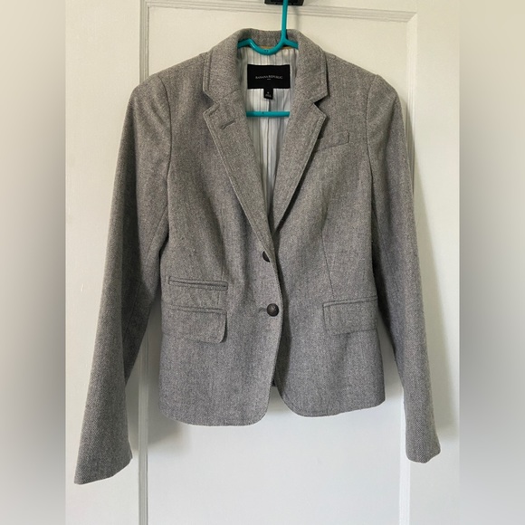 Banana Republic Grey Tweed Blazer, size 0 - Picture 1 of 3